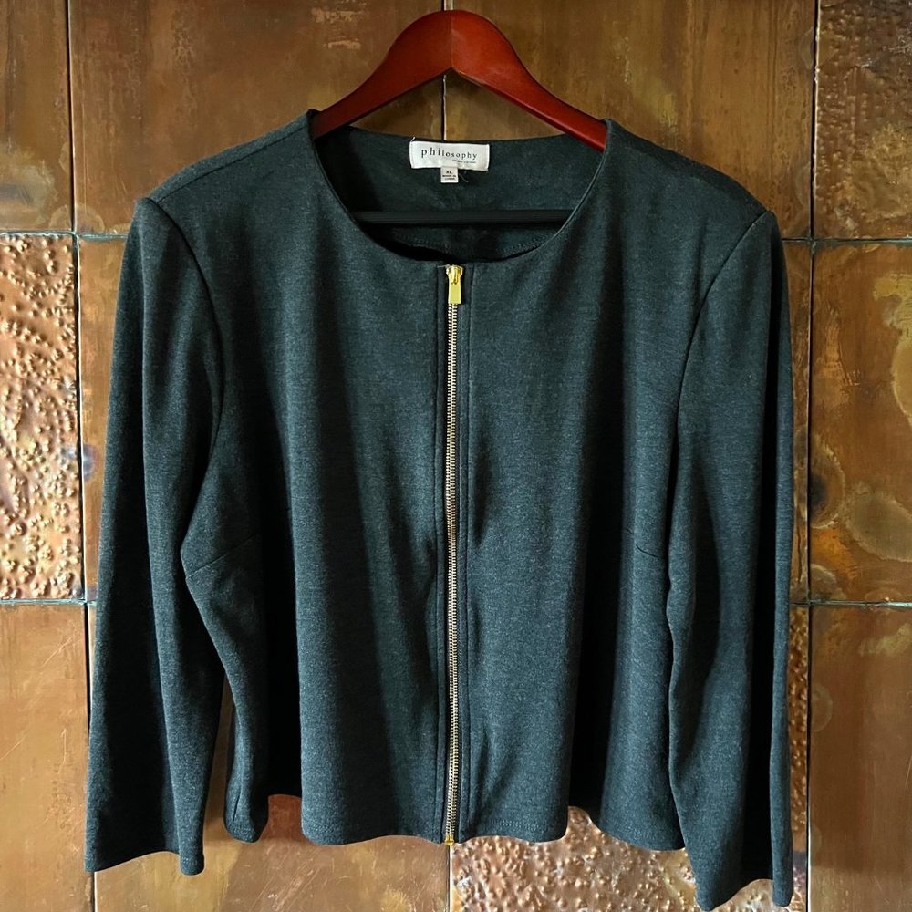 Philosophy Republic Clothing * Cropped Jacket * Charcoal Gray * XL